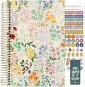 bloom daily planners HARDCOVER 2026 Planner (January to December) - A5 Task Goal Organizer - Monthly & Weekly Inspirational Agenda Book - 5.5" x 8.25" - Garden Party, Beige