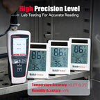 BaldrTherm Room Thermometer Indoor Humidity Meter, Solar-Powered 3.2'' Digital Temperature Sensor Monitor with Max/Min Reading, Comfort Indicator for Baby Room, Home, Office, White, 3Pack