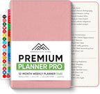 PRODUCTIVITY STORE Pro - Undated, 2026 Planner, 5.8” x 8.3” - The #1 Productivity Planner to Achieve Your 2026 Goals - Planner 2026-2027 - Pink - A5