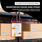 MICRO TEC Repair Order/Work Ticket Holders – Heavy-Duty Vinyl Sleeves with Red Handle – 11" x 13" for Automotive Repair Orders, Job Tickets, Documents – Pack of 25 – Clear w/Red Handle