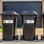 Custom Trash Can Stickers - Personalized Garbage, Recycle and Yard Waste Container Labels for Address and House Number