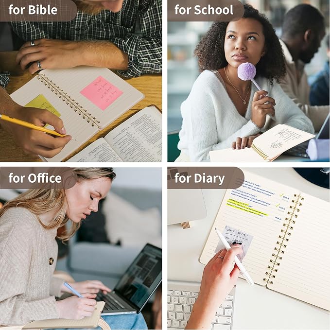 Spiral Notebook-5.75" x 8.125" College Ruled Journal with Inner Pockets and 160 Pages,PU Leather Cover Business Journal, Twin-Wire Binding Notebook Perfect for Office & Home School Supplies Coffee