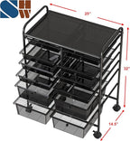 Simple Houseware Utility Cart with 12 Drawers Rolling Storage Art Craft Organizer, Black