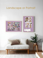 Lightomorrow Bulletin Board 30 x 20 inches, Mystic Violet Pin Board, Golden Aluminum Framed Fabric Cork Board with 10 Push Pins