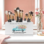 Exqcom Rustic Farmhouse Floral Truck Pen Pencil Holder, Farmhouse Office Decor, Fresh Cut Flower Market Pencil Pen Holder Organizer for Flower Shop Home Office Desk Accessories