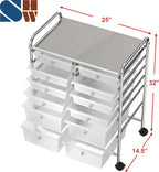 Simple Houseware Utility Cart with 12 Drawers Rolling Storage Art Craft Organizer on Wheels