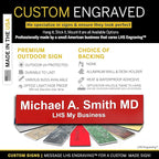 Engraved Door Signs for Office Personalized Red Plastic Door Plaque White Letters - Made in USA 2x6 B7