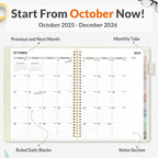 SUNEE 2026 Planner, Weekly and Monthly Calendar Planner 9"x11.2"- 12 Month (January 2026 - December 2026), Linen Cover, Pocket, Bookmark, Notes, Monthly Tab, Beige
