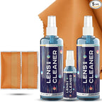 ULTRAVUE Eyeglass Gel Lens Cleaner Spray Kit - 2 x 8oz and 1 x 2oz Gel Eyeglasses Cleaner Spray Bottle + 2 Microfiber Cloth for Cleaning - Safe for All Lenses (AR Coated Included)