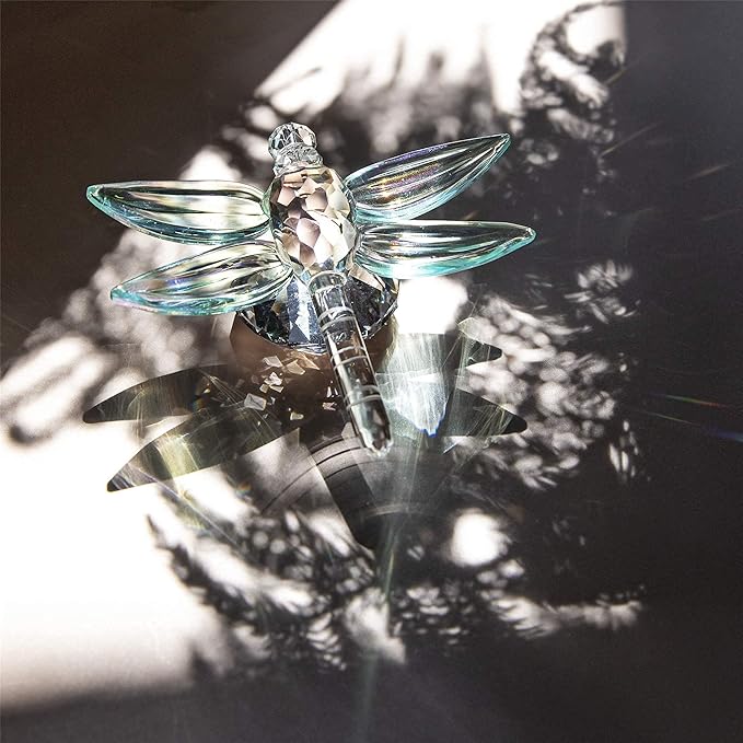 H&D HYALINE & DORA Crystal Dragonfly Figurine Glass Animal Figurines Collectibles Home Decor Paperweight
