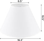 GO&SO 2pcs Pure White Large Lamp Shades,Empire Lamp Shade 6.5" Top x 16.3" Bottom x 10.5" High,Replacement Lamp Shade for Table Lamp,Floor Lamp,Natural Linen Hand Crafted Lamp Cover, Assembly Required