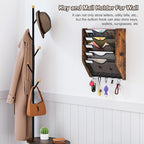 PAG-Mass Wall File Organizer With Hooks, 5 Tier Mesh Mail Organizer Wall Mounted,Hanging File Organizer,Magazine Holder for Documents,Magazine,Literature,File,Mails,Envelopes
