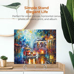 TR-LIFE Plate Stands for Display - 10 Inch Holder + Metal Easel Stand for Picture Frame, Decorative Plates, Photo, Book, Collectibles (Silver 2 Pack)