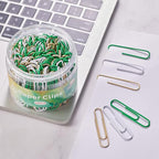 NEEWAY 200pcs Large Green Paper Clips, 2 Inch Jumbo Paper Clip, Ceative Colored Paperclips for Paperwork Office