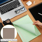 Resurhang 6 Pcs Legal Pad Top Spiral Bound Notebook 70 Sheets Double Sided College Ruled Paper Notepad Memo Steno Pad with Stiff Cover for Business College(8.5 x 11 Inches,No Holes,6 Colors)