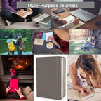 Simply Genius A5 Dotted Hardcover Notebook Pack - 5.7 x 8.4 in, 192 Pages, 4-Pack, Gray Faux Leather - Grid Notebook & Pocket Journal for Business, School & Travel