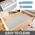 Drymate Premium Luxury Shelf & Drawer Liner, Thick Cushioned Fabric, Non-Adhesive, Absorbent, Waterproof, Slip-Resistant, Liners for Kitchen Cabinets, Cupboards (USA Made)(12”x59”)(2-Pack)(Tan)