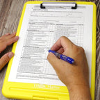 Think2Master [3 Pack] Yellow Plastic Storage Clipboard. | 25% Heavier & Sturdier| Heavy Duty and Won’t Flex Like Other Brands (Compare The Weight). Storage Compartment Holds 150 Letter Sized Paper.