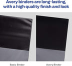 Avery Economy View 3 Ring Binders, 1.5" Round Rings, 4 Black Binders (19204)