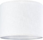 GO&SO White Textured Drum lampshade Medium Lamp Shade 13" Top x 13" Bottom x 10" High (Spider) Modern Linen Lamp Shades for Table Lamp Bedside Lamp Natural Linen Replacement Assembly is Required
