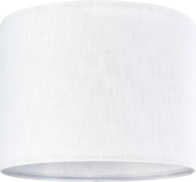 White Linen Lampshades Set of 2 Large, Drum Lamp Shade 16" Top x 16" Bottom x 12" High (Spider) Modern Lamp Shades for Table Lamps & Floor Lamp - Lampshades Replacement,Required Assembly -By GO&SO