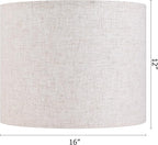 GO&SO Oatmeal Linen Lamp shades Large Drum Linen Lampshade 16" Top x 16" Bottom x 12" High (Spider) Farmhouse Lampshade for Table & Floor Lamp - Lampshades Replacement