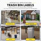 Trash Recycle Stickers – Heavy-Duty Trash Bin Labels - 3-5 Year Indoor/Outdoor Rated - Weather Proof, Ultra Durable - USA Made (6x2 inch), 2 Labels of Each, 4 Total