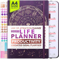 Life Planner - Undated Weekly & Monthly Planner, 12-Month Journey to Increase Productivity | Gratitude Journal, Life Organizer & Goal Journal | Include Foldable Vision Board, Habit Tracker & Stickers