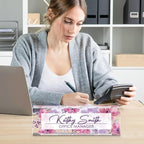 Personalized Name Plate for Desk, Custom Desk Name Plate, Acrylic Name Plate Office Desk Accessories, Personalized Office Gifts for Coworkers Teachers, Employee Appreciation Gifts (A-WaterColor4)