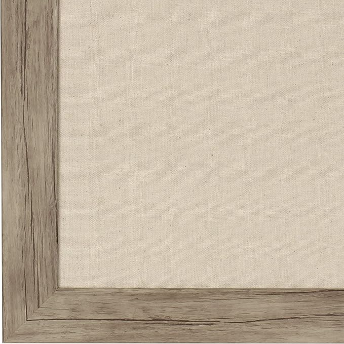 DesignOvation Beatrice Framed Linen Fabric Pinboard, 23x29, Rustic Brown