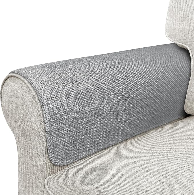Couch Arm Covers, Waterproof Armrest Cover for Sofa, Armchair, Loveseat, Non-Slip Recliner Arm Cover, Sofa Arm Covers, Headrest Covers, Arm Chair Covers Set of 2 (Gray, 28"×24")