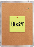 Cork Board Set for Wall - Bulletin Board Corkboard 18 x 24 in with 10 Thumb Tacks - Wall Hanging Pin Board Message Board Tack Board Organizer for Home, Office, Desk and Cubicle (18x24 Vertical)