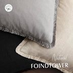 Foindtower Set of 2 Decorative Linen Fringe Throw Pillow Covers Cozy Farmhouse Cushion Cover with Tassels Accent Pillowcase for Couch Chair Sofa Bed Living Room Home Decor,18×18 Inch,Light Rustic Gray
