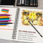 U.S. Art Supply 8.5" x 11" Premium Hardbound Sketch Book, 2 Pack, 80 Sheets Each, 70 lb (110gsm) - Hardcover Spiral Bound Artist Field, Small Sketch Pad, Acid-Free Drawing Pad - Adults, Students