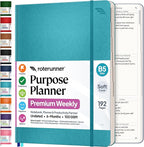 Roterunner Purpose Planner Notebook B5 7.5”x9.8” Undated 2026 Daily Weekly and Monthly Productivity Goal Setting Tool for Work Home ADHD Planner for Adults Self Care Journal