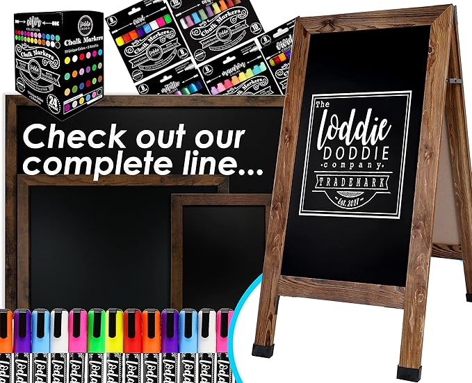 Loddie Doddie Magnetic Dry Erase Board - 18 x 24 in, Rustic Frame - Easy-Clean Surface & Whiteboard for Wall - Magnet Board - Vertical & Horizontal Mounting Hanging Whiteboard