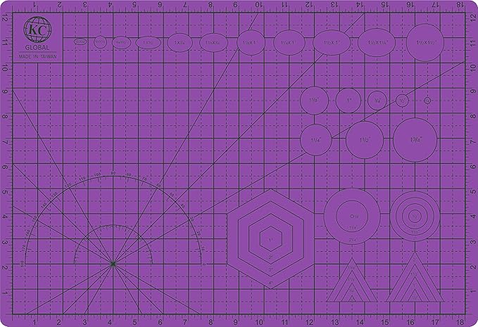 KC GLOBAL A3 (19"x13") Professional Grade Self-Healing Cutting Mat (Purple) - Odor-Free, Double-Sided, Eco-Friendly, Non-Slip, Premium Desk mat for DIY, Crafting, Model Building,and Art Projects