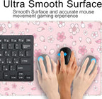LuckyCow Pink Cherry Blossom Large Mouse Pad XXL 31.5''x15.7'', Pastel Anime Aesthetics Desk Pad Keyboard Mat Big Gaming Deskmat, Extended Mousepad Desk Accessories for Women Office Decor