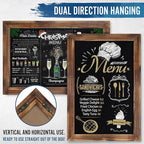 HBCY Creations 20" X 30" Torched Brown Solid Wood Frame Wall Chalkboard, Magnetic Surface, Home Décor, Restaurant & Café Menus, Blackboard, Includes Chalk, Eraser & Hanging Hardware