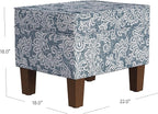 Spatial Order Home Decor | Dinah Collection Modern Storage Ottoman | Ottoman with Storage for Living Room & Bedroom(Blue Denim Jacobean Print)