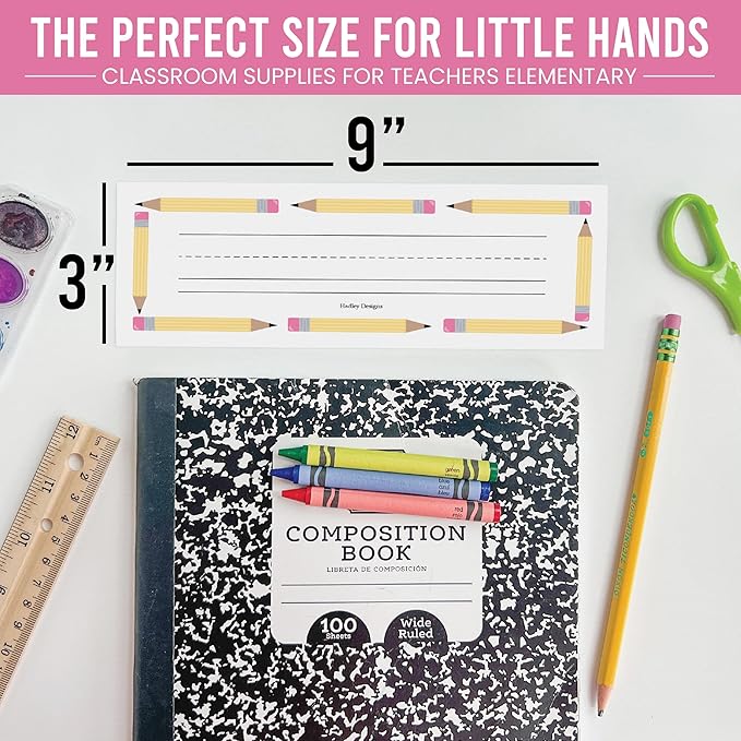 Desk Name Tags for Classroom -25 Student Name Plates for Classroom Kindergarten, Preschool, 1st, 2nd & 3rd Grade, 9x3 Teacher Nameplates for Student Desks & Cubbies, Pastel Nametags