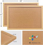 Yunihome Cork Bulletin Board, 13''x18''-2pack Hanging Cork Board Wooden Framed with Pins for Wall, Dorm Room, Office, Home Decor – Natural Cork & Black Frame