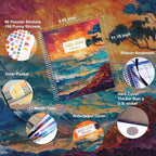 CAGIE Planner 2025-2026 Monthly: 12 Months July 2025 - June 2026 Calendar Daily Weekly Yearly Agenda 8.5" x 11" Large Academic Spiral Planners for Women with Tabs Stickers, Sunset