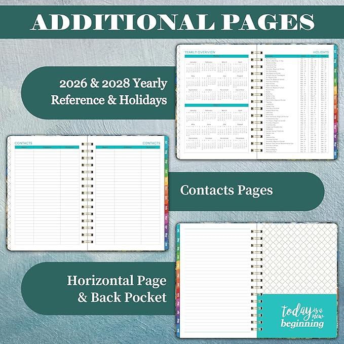 Planner 2026-2027 - Academic Planner 2026-2027, Jul. 2026 - Jun. 2027, 26-27 Planner Weekly and Monthly with Tabs, 6.3" x 8.4", Hardcover with Back Pocket + Twin-Wire Binding - Oil Painting