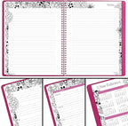 Cambridge 2026 Appointment Book Planner, Weekly & Monthly, 8-1/2" x 11", Large, Hourly, FloraDoodle, White and Black (589-905-26)