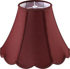 GOSO Set of 1 Elegant Leaf Scalloped Lamp Shade Burgundy, 6×13×9.8 Inch Spider Bell Lamp Shade for Table Lamp,Floor Lamps Replac Braids with Petal Edges,Easy Assembly Art Decor Shades for Bedroom
