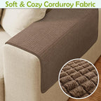 Couch Arm Covers, Sofa Arm Covers, Waterproof Armrest Cover for Sofas, Armchair, Loveseat, Non-Slip Recliner Arm Cover, Sofas Headrest Cover, Arm Chair Covers Set of 2 (Chocolate, 24"×20")
