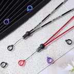16 Pcs Anti Lost Lanyard Set Include 2 Necklace Lanyards Safety Neck Strap with 14 Silicone Ring Soft Protective Ring (Black, Red)