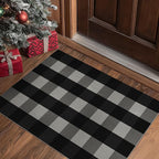 GENIMO Checkered Rug 27.5x44 inches Black and White Outdoor Rug Buffalo Plaid Rugs Mat Fall Doormats Washable Rug for Front Porch Decor Indoor Entrance Patio Balcony Entryway