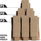 Tacticon P1 P2 P3 BattlePouch | Universal Pistol Mag Pouch | Combat Veteran Owned Company | Molle Single Double Triple Pistol Magazine Holster for Ammo | Tactical Bag Accessories Holder
